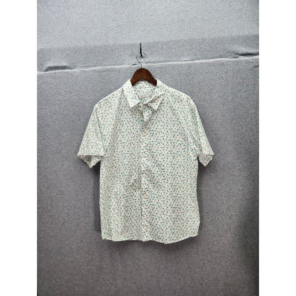 Cotton & Co Mens Tropical Print Short Sleeve Button-Up Shirt‎ Size L